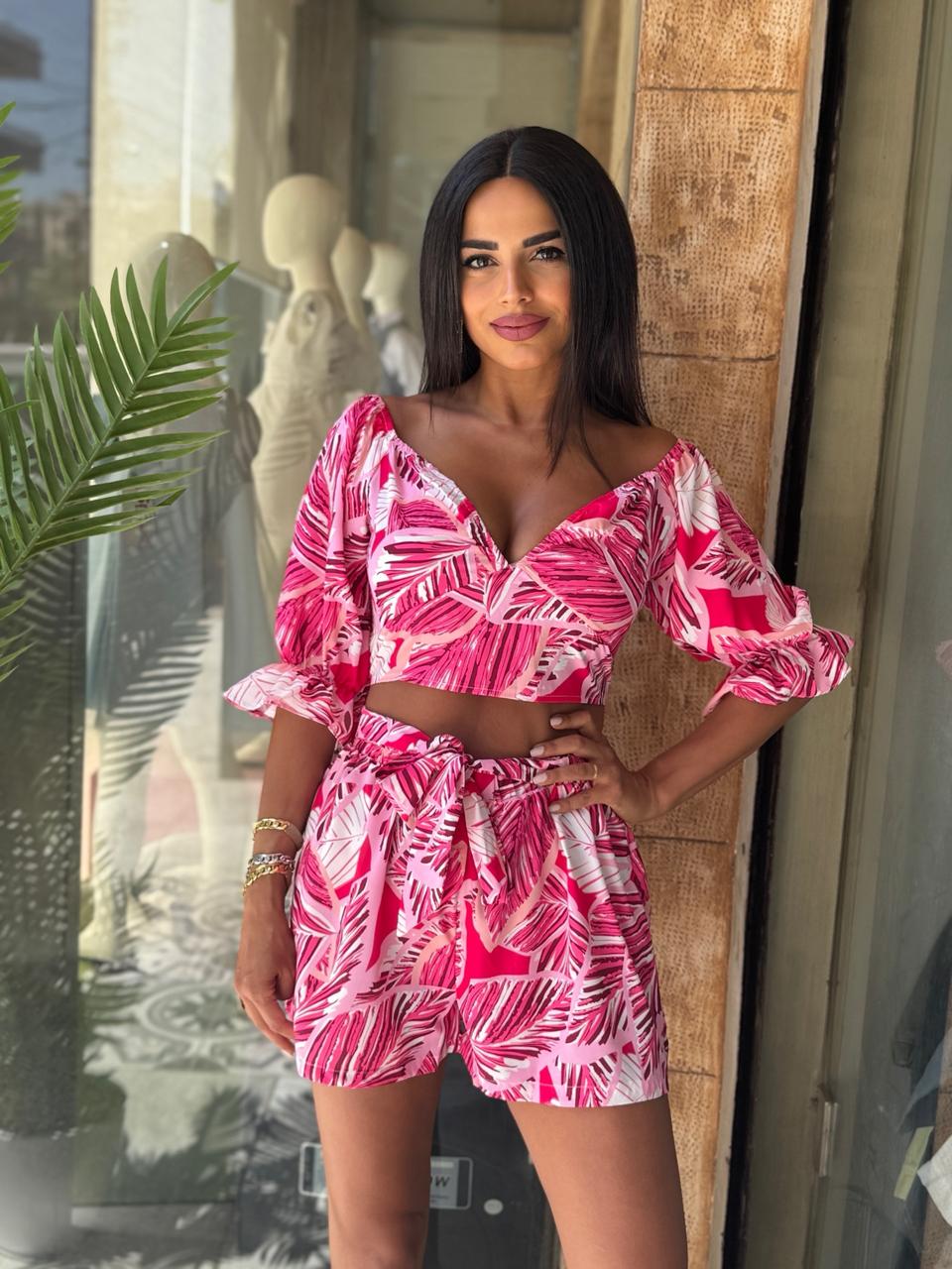 Tropical Off- Shoulder Set