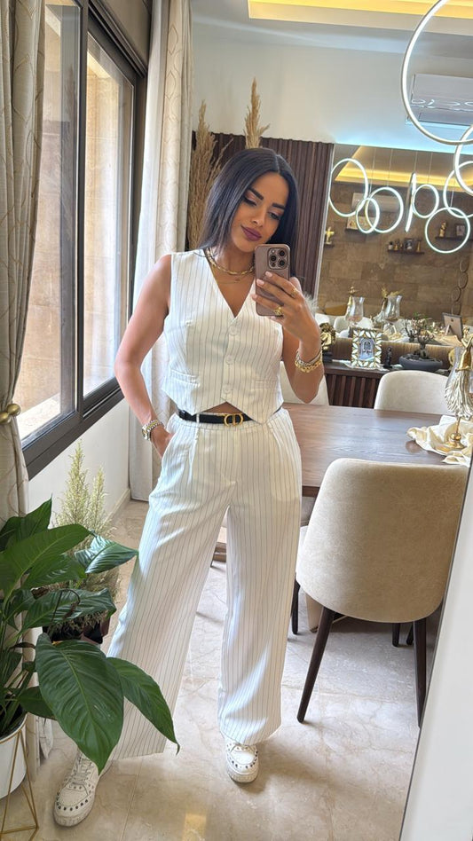 Pinstripe Vest & Pants Set