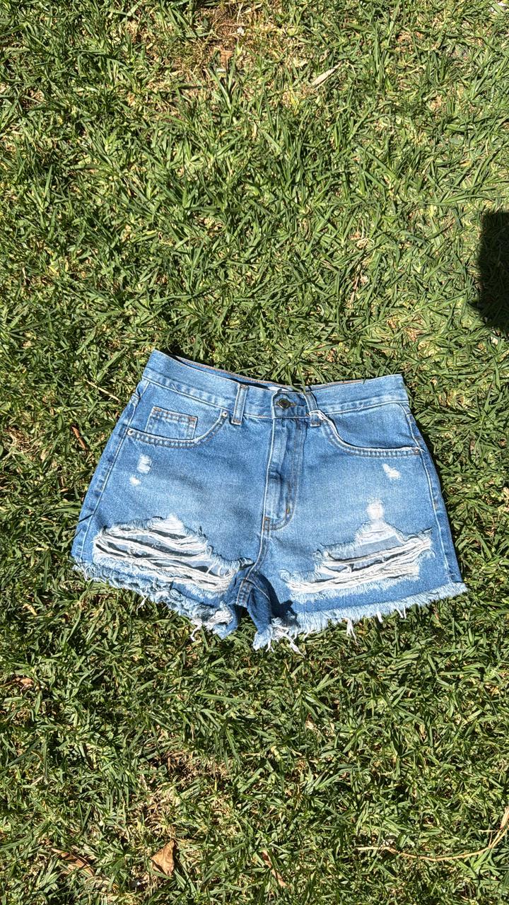 Distressed Denim Shorts