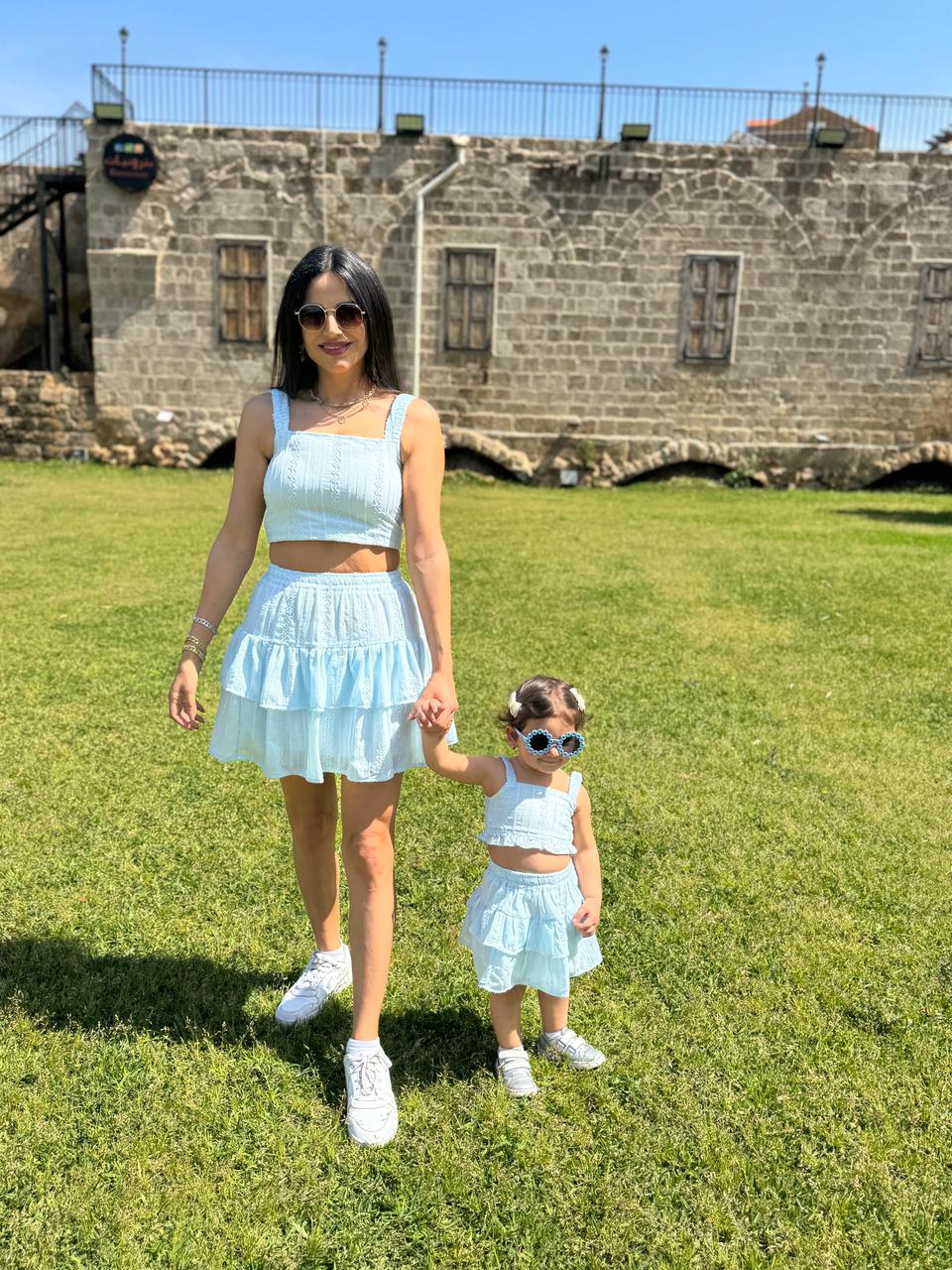 Girls Crop Top & Skirt Set