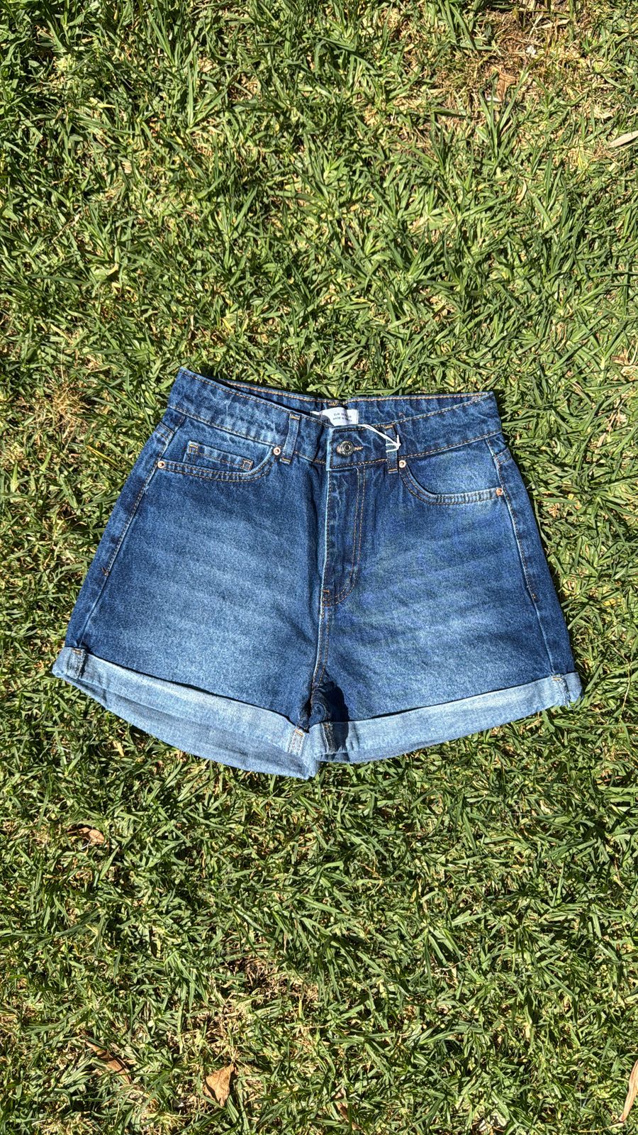 Rolled Hem Denim Shorts
