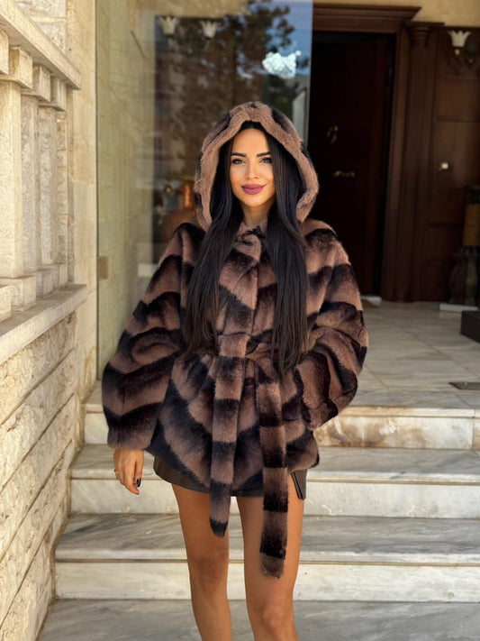 Mocha Striped Coat