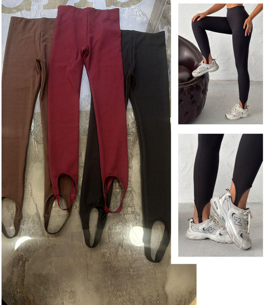 Ankle Strap Fleece Leggings