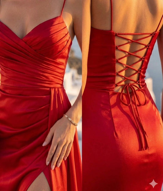 Red evening dress