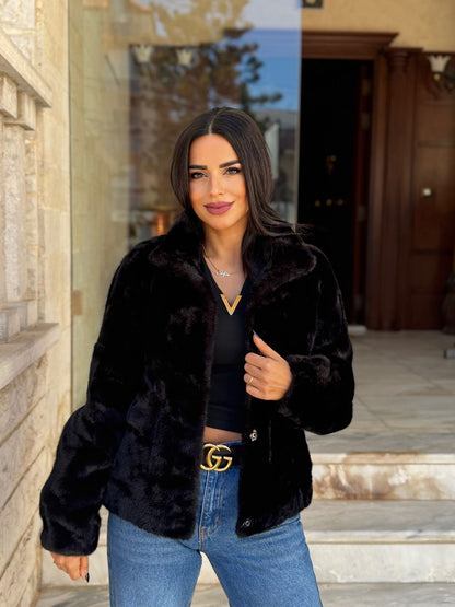 Buttoned Fur Jacket