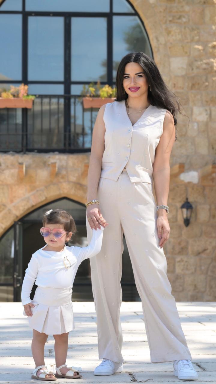 Girls Long Sleeve Top and Pleated Skirt Set