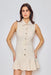 Belted Button Mini Dress