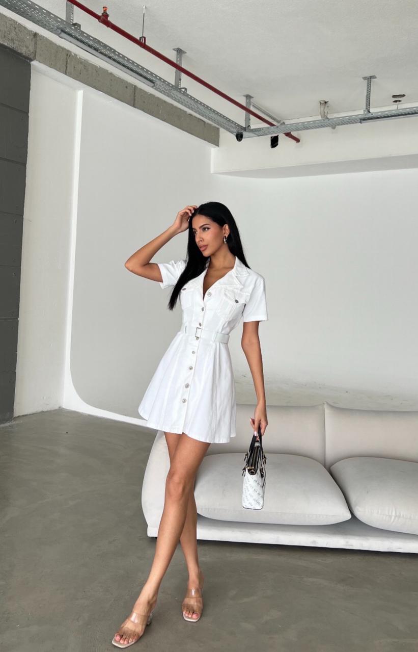 Belted Shirt Mini Dress