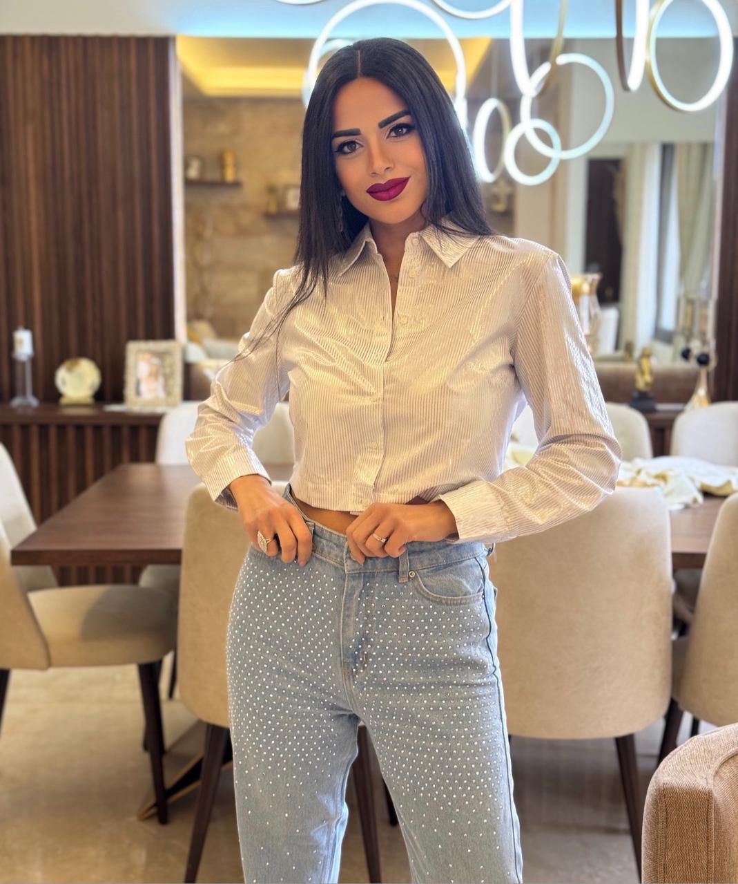 Light Washed Strass Jeans