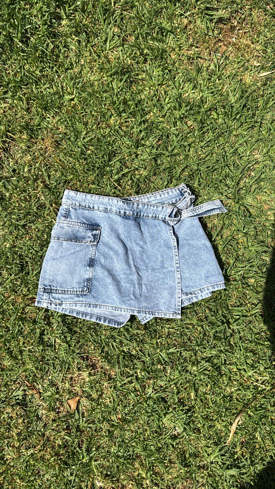 Utility Belted Denim Shorts