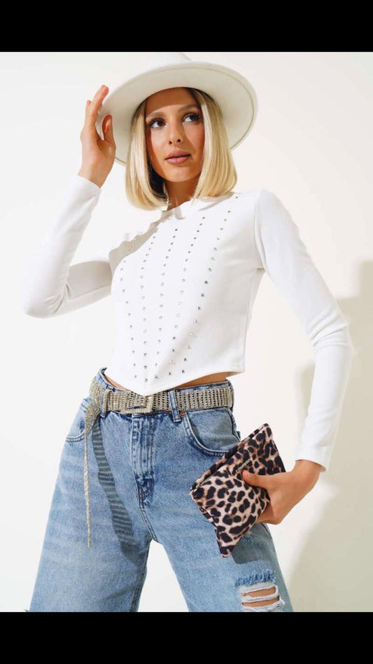 Strass Crop Top